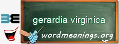 WordMeaning blackboard for gerardia virginica